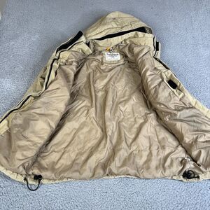 Timberland Stratham Issue Jacket Men Small Tan Khaki Removable Hood Full Zip